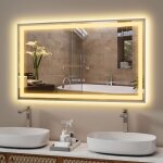 100x60cm miroir de salle de bain led anti - bu�e �clairage r�glable 3 couleurs interrupteur tactile miroir ...