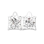 Serviette  capuche poncho - 101 dalmatiens - patch et rolly - 100% coton - lavable en machine - 50x115 ...