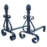 10110 ensemble chenets en acier