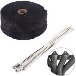 10m bande thermo - isolant moto + 10 colliers collecteur chappement pr tuyeau manifold protection thermique ...
