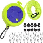 10m Étendoirs corde à linge rétractable de camping corde à linge portable de voyage avec 20 pinces + ... 10m Étendoirs corde à linge rétractable de camping corde à linge portable de voyage avec 20 pinces + ...