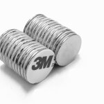 Aimants magn�tiques - 10pcs - 25x2mm - puissants - avec ruban adh�sif double face 3m