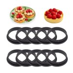 10pcs anneaux � g�teau cercle � tarte antiadh�sifs en acier inoxydable diy moule � g�teau mousse cercles ...