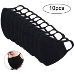 Masques rutilisables - anti - poussire - coton - 10 pices - unisexe - noir