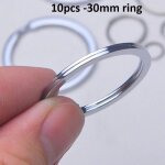 10pcs flat 30mm ring - porte cl�s blanc en m�tal plaqu� argent anneau fendu femmes hommes bricolage accessoire ...