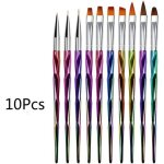 Pinceaux  ongles - non spcifi - 10pcs - kit uv gel - outils de nail art - dessin fin