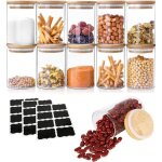 10pcs pots à Épices en verre 300ml bocaux en verre epices avec couvercle bois pot de conservation en ... 10pcs pots à Épices en verre 300ml bocaux en verre epices avec couvercle bois pot de conservation en ...