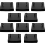 10x embout support latte double 55x10mm � clipser plastique noir pour sommier cadre bois lit meuble