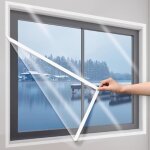 115 x 150 cm kit de film r�tractable double vitrage pour isolation de fen�tre livr� avec ruban adh�sif ...