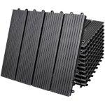 11x dalles de jardin clipsables en bois composite wpc anthracite 30 x 30 cm type classique rev�tement ...