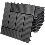 11x dalles de jardin clipsables en bois composite wpc anthracite 30 x 30 cm type mosaque revtement ...