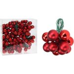 12 boules verre dco nol suspension 2cm rouge