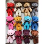 12 couleurs - 12 cm - mini ours en peluche 12cm 12 pi�ces - lot petit cadeau pour f�te cadeau de mariage ...