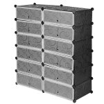 12 cubes armoire penderie portable storage modulable meuble tagres de rangement  6 tages diy pour ...