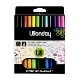 Feutres de coloriage - wonday - pointe fine 2 mm - 12 feutres - multicolore - encre � base deau