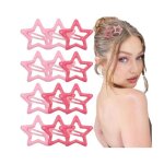 12 pcs barrettes etoile pinces cheveux � pression etoiles en m�tal argent�e anti - d�rapant pour coiffure ...