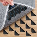 12 pcs grippers autocollants r�utilisables et lavables antid�rapants pour tapis en cuisine ou salle de ...