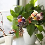 12 pcs mignon artificiel oiseau dcor simulation bricolage ornement pour maison jardin - spr