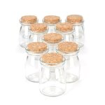 12 petits pots en verre avec bouchon en li�ge 7 cm - transparent