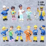 12 pices / anime pompier sam personnage pvc action personnage jouet 3 - 6 cm dessin anim modle dcoration ...