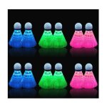 12 pi�ces badminton led volants de badminton avec grande stabilit� et durabilit� nylon badminton lumineux ...
