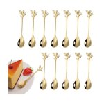 12 pi�ces de cuill�re � caf� en feuille dacier inoxydable petite cuill�re � dessert en acier inoxydable ...