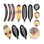 12 pinces � cheveux banane classiques grandes pinces � double peigne queue de poisson pour femmes.