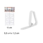 12 pinces � nappe blanches en plastique 55 x 4 cm clip de table accroche nappes