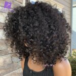 12 pouces - 200 densit - couleur naturelle - perruque bob brsilienne remy boucle avec frange cheveux ...