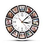 12 pouces cr�ez votre propre horloge murale personnalis�e avec 12 photos cadeau souvenir unique montre ...