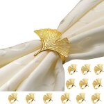 12 ronds de serviette en forme d�ventail dor� 5. 8x4. 8cm - d�coration table mariage no�l f�te