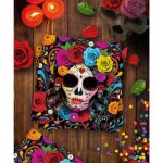 20 serviettes de table jetable papier catrina squelette 33cm noir