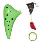 12 trous en plastique alto c fl�te ocarina pour m�lomane et d�butant green
