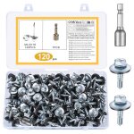 120 pcs vis autoforeuse metal 48 x 19 mm vis autoperforante vis autoforeuse inox avec rondelles vis autoperceu ...