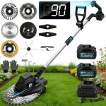 1200w debroussailleuse � batterie electrique brushless avec 2x4. 0ah batt. 16800rpm coupe - bordures ...