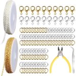 124 pcs chaine fabrication bijoux fermoirs pour bijoux anneaux de saut bijoux avec pince  bijoux pour ...
