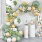 Kit de décoration de ballons vert sauge - 128 pcs - mariage anniversaire saint valentin Kit de décoration de ballons vert sauge - 128 pcs - mariage anniversaire saint valentin