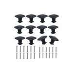 12pcs 30mm noir boutons de placard carr�s en alliage daluminium bouton de porte noir moderne poign�e ...