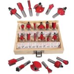 Outils de fraisage - mecabois - 12pcs - 8 mm - alliage yg8 - bote en bois pratique