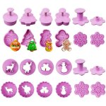 12pcs emporte piece noel?nol cuisson moule flocon de neige gteau modelage coupeur de fondant avec poussoir ...