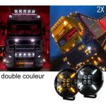 12v 24v led phare combin� blanc orange x2 faisceau spot pour tracteur camion bus