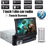 12v hd ecran tactile r�tractable de 7 pouces ecran tactile bluetooth 1 din syst�me st�r�o auto radio ...