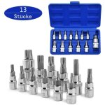 13 pcs torx bit socket set t8 - t70 s2 acier cls  douille hexagonal torx socket shank tool tournevis ...