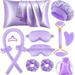 13 pi�ces ensemble de bigoudis sans chaleur en satin cheveux boucl� sans chaleur - bandeau de nuit en ...