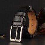 130 cm (taille110 - 115cm - le noir - ceinture en cuir vritable de vache pour homme haute qualit grande ...