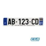 13496999 / bande plaque immat. nr spm blanche 520x110 auto - dept 63 - sur commande (x10)