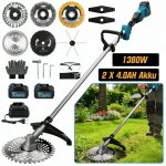 1380w coupe - bordures brushless sans fil 2 xbatt. 4. 0ah 18800 rpm debroussailleuse electrique 168cm ...