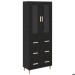 [1388056]enfilade meuble haut - buffet de salonmeuble de rangement avec tiroir ch�ne noir 695x34x180 ...