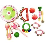 13pcs instruments de musique enfant bb jouet en bois pour enfant ensemble de clochettes instruments ...