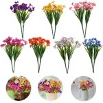 14 artificielles fleur extrieur intrieur fleur en plastique plantes de verdure rsistantes aux uv